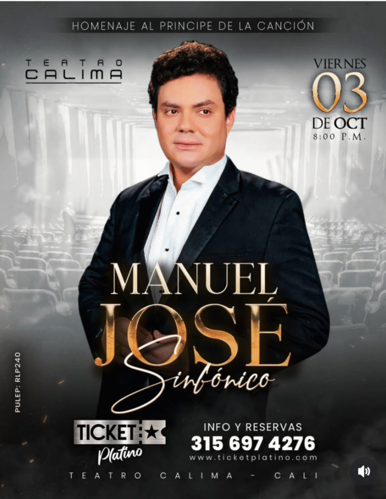 Manuel José presenta su concierto sinfónico en el Teatro Calima de Cali este 3 de octubre. 🎼 Una noche mágica para los amantes de la música